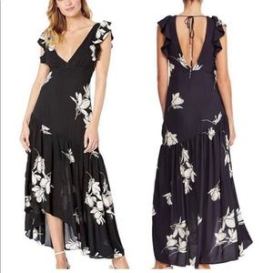 Free people black floral dress 8 NWT